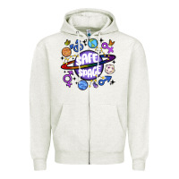 Oatmeal Heather safe space Zipper Hoodie - MaliasSmallBusiness