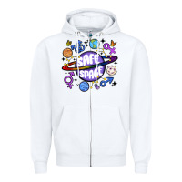 White safe space Zipper Hoodie - MaliasSmallBusiness