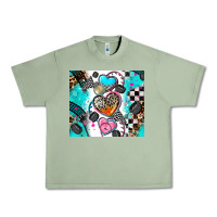 Oil Green race heart Urban Heavy Tee - AdoDesignShop