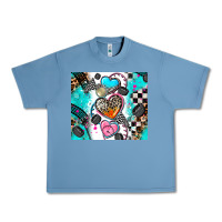 Pebble Blue race heart Urban Heavy Tee - AdoDesignShop