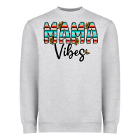 Heather Grey mama vibes Heavyweight Sweatshirt - CowhideDigitalArt