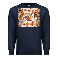 Navy fall vibes coffee Premium Sweatshirt - MaliasSmallBusiness