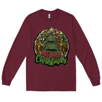 Burgundy happy christmas black Long Sleeve Tee - JahusDesignShop