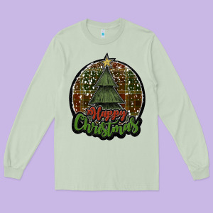 Happy Christmas Black Long Sleeve Tee Designed By Jahusdesignshop