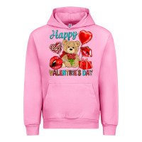 Fuchsia Pink happy valentines day Valentine's Day Urban Hoodie - HowdyJamesFarm