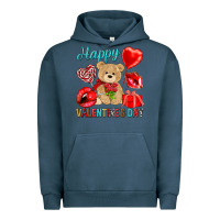 Pigment Midnight Navy happy valentines day Valentine's Day Urban Hoodie - HowdyJamesFarm