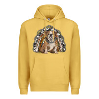 Antique Gold english bulldog rainbow Premium Hoodie - BarkalooDesign