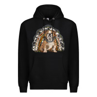 Black english bulldog rainbow Premium Hoodie - BarkalooDesign