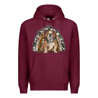 Burgundy english bulldog rainbow Premium Hoodie - BarkalooDesign