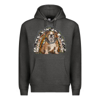 Charcoal Heather english bulldog rainbow Premium Hoodie - BarkalooDesign