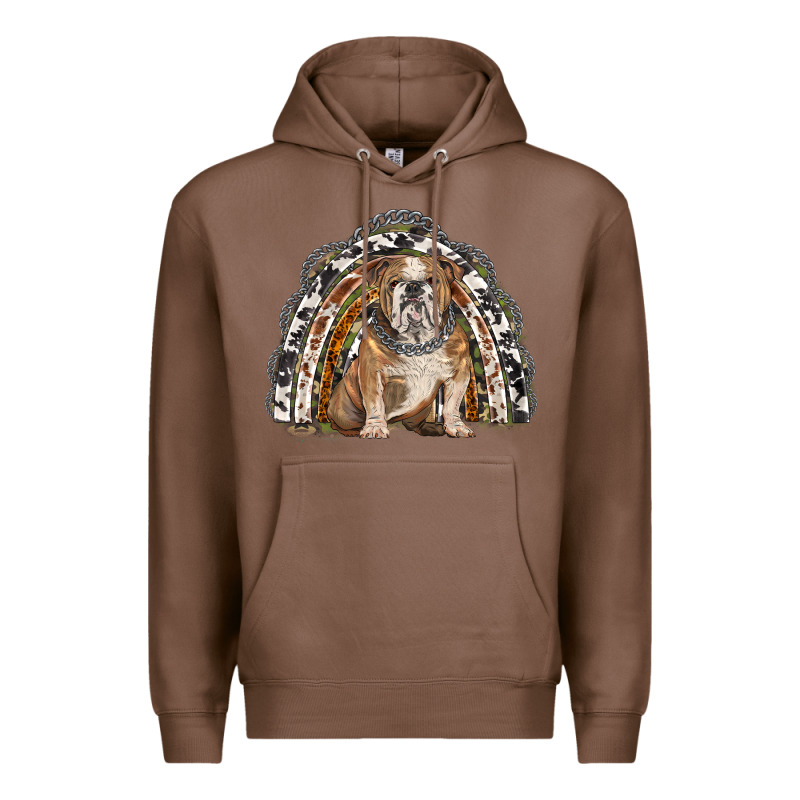 English Bulldog Rainbow Premium Hoodie by BarkalooDesign | Teevron