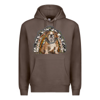 Coffee english bulldog rainbow Premium Hoodie - BarkalooDesign