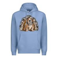 Colony Blue english bulldog rainbow Premium Hoodie - BarkalooDesign