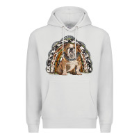 Dove Grey english bulldog rainbow Premium Hoodie - BarkalooDesign
