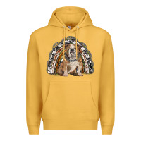 Mustard english bulldog rainbow Premium Hoodie - BarkalooDesign