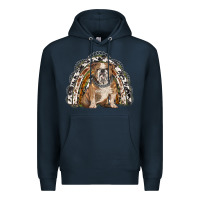 Navy english bulldog rainbow Premium Hoodie - BarkalooDesign