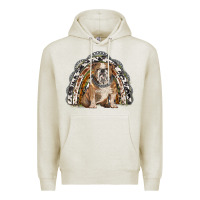 Oatmeal Heather english bulldog rainbow Premium Hoodie - BarkalooDesign