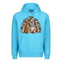 Ocean Blue english bulldog rainbow Premium Hoodie - BarkalooDesign