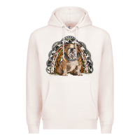 Pale Pink english bulldog rainbow Premium Hoodie - BarkalooDesign