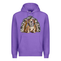 Purple english bulldog rainbow Premium Hoodie - BarkalooDesign