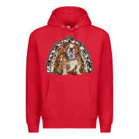 Red english bulldog rainbow Premium Hoodie - BarkalooDesign
