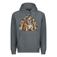Rock english bulldog rainbow Premium Hoodie - BarkalooDesign