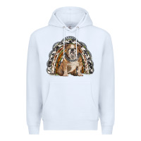 White english bulldog rainbow Premium Hoodie - BarkalooDesign
