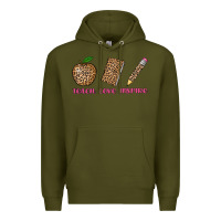 Army Green teach love inspire leopard Premium Hoodie - AdoDesignShop