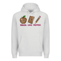 Dove Grey teach love inspire leopard Premium Hoodie - AdoDesignShop