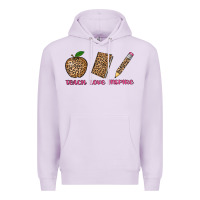 Lilac teach love inspire leopard Premium Hoodie - AdoDesignShop