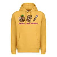Mustard teach love inspire leopard Premium Hoodie - AdoDesignShop