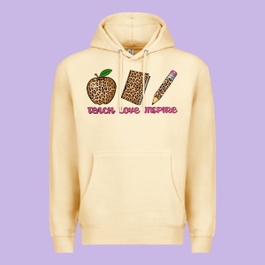 Teach Love Inspire Leopard Premium Hoodie Designed By Adodesignshop