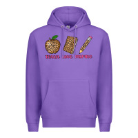 Purple teach love inspire leopard Premium Hoodie - AdoDesignShop