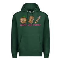 Sports Green teach love inspire leopard Premium Hoodie - AdoDesignShop