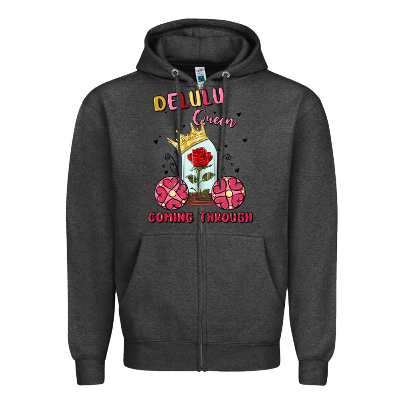 Delulu Queen Coming Through Zipper Hoodie by MaliasSmallBusiness | Teevron