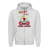 Dove Grey delulu queen coming through Zipper Hoodie - MaliasSmallBusiness
