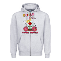 Heather Grey delulu queen coming through Zipper Hoodie - MaliasSmallBusiness