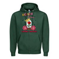 Sports Green delulu queen coming through Zipper Hoodie - MaliasSmallBusiness