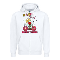 White delulu queen coming through Zipper Hoodie - MaliasSmallBusiness