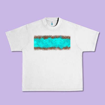 Turquoise Leopard Urban Heavy Tee Designed By Jahusdesignshop