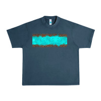 Midnight Navy turquoise leopard Urban Heavy Tee - JahusDesignShop
