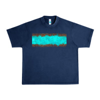 Navy turquoise leopard Urban Heavy Tee - JahusDesignShop