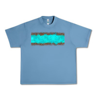 Pebble Blue turquoise leopard Urban Heavy Tee - JahusDesignShop