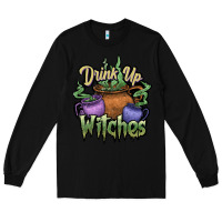 Black Drink up witches white Long Sleeve Tee - JahusDesignShop