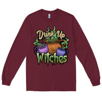 Burgundy Drink up witches white Long Sleeve Tee - JahusDesignShop