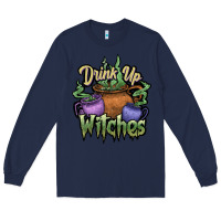 Navy Drink up witches white Long Sleeve Tee - JahusDesignShop