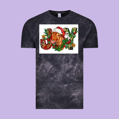 Christmas Heifer Joy Vintage Tee Designed By Fadigitalartstudio