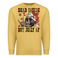 Antique Gold Dead inside but jolly af Premium Sweatshirt - NancyCooperArtShop