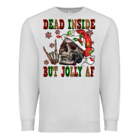 Dove Grey Dead inside but jolly af Premium Sweatshirt - NancyCooperArtShop