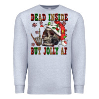 Heather Grey Dead inside but jolly af Premium Sweatshirt - NancyCooperArtShop